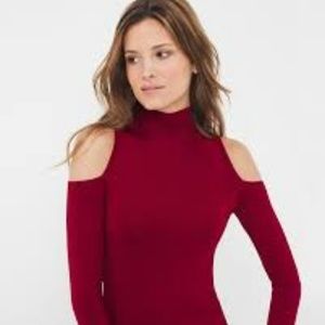 WHBM | Mock Neck Cold-Shoulder Sweater